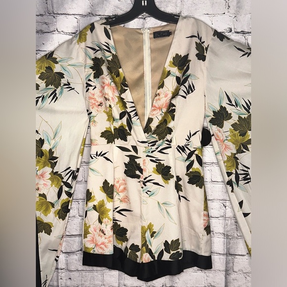 Romper Hot Miami Style Blithe Jumpsuit Small Japanese Oriental Floral Print - Picture 3 of 16